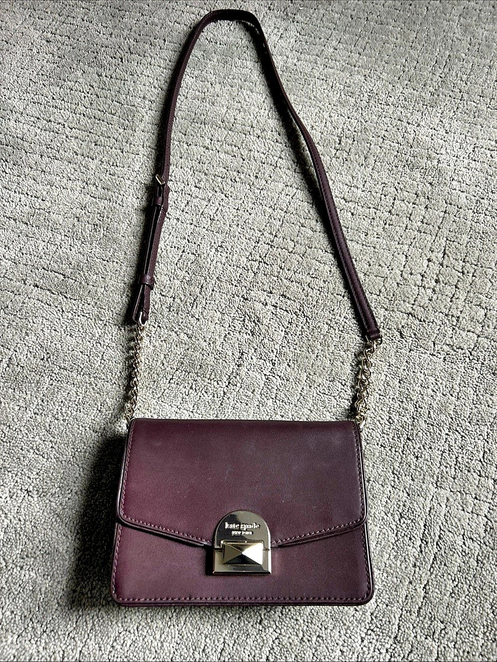 kate spade new york Neve Medium Convertible Flap Shoulder Bag Chocolate Cherry
